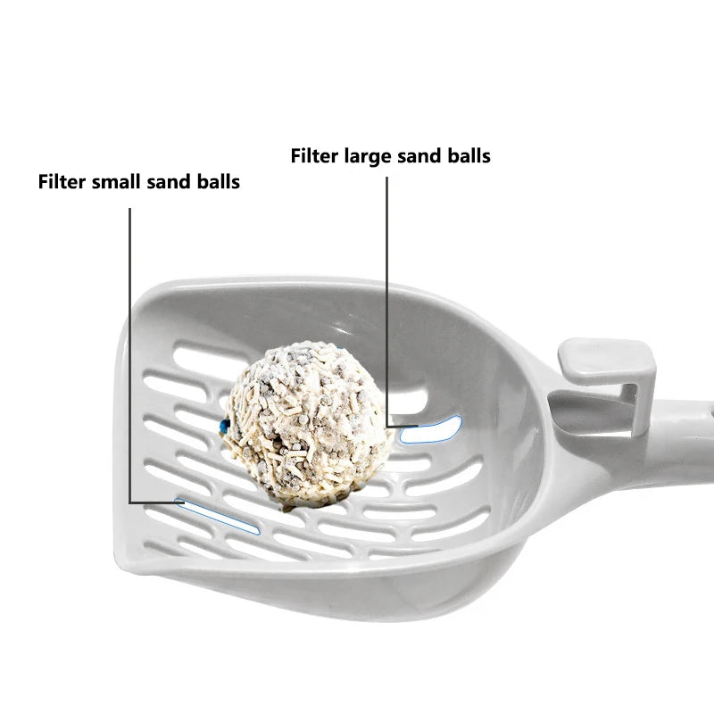 Plastic Cat Litter Cleaning Shovel With Long Handle And Hook Cleaning Cat Litter Shovel, Cats Toilet Cleaning Tools And Supplies