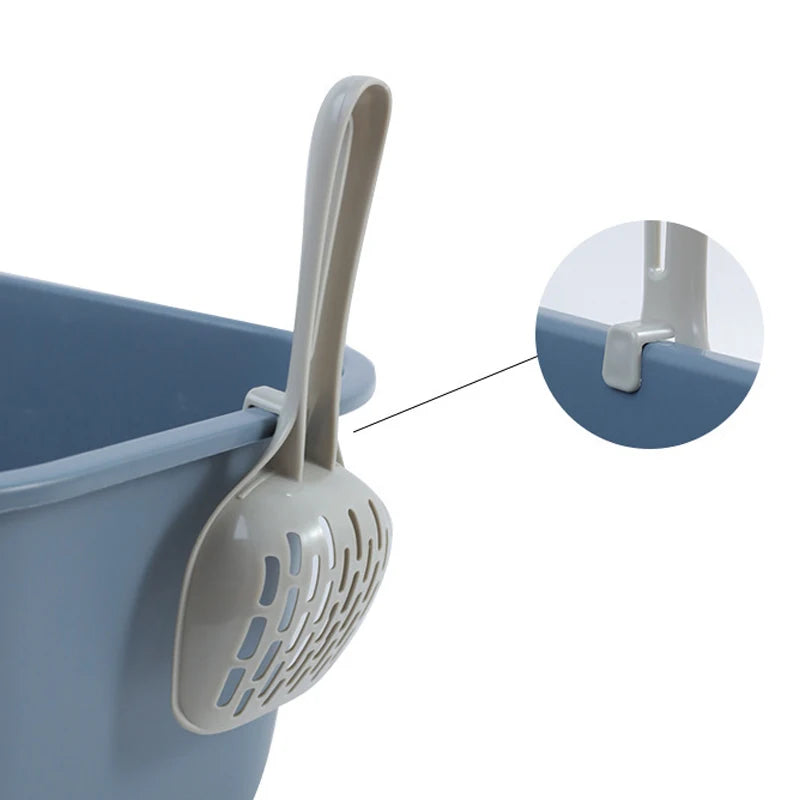 Plastic Cat Litter Cleaning Shovel With Long Handle And Hook Cleaning Cat Litter Shovel, Cats Toilet Cleaning Tools And Supplies