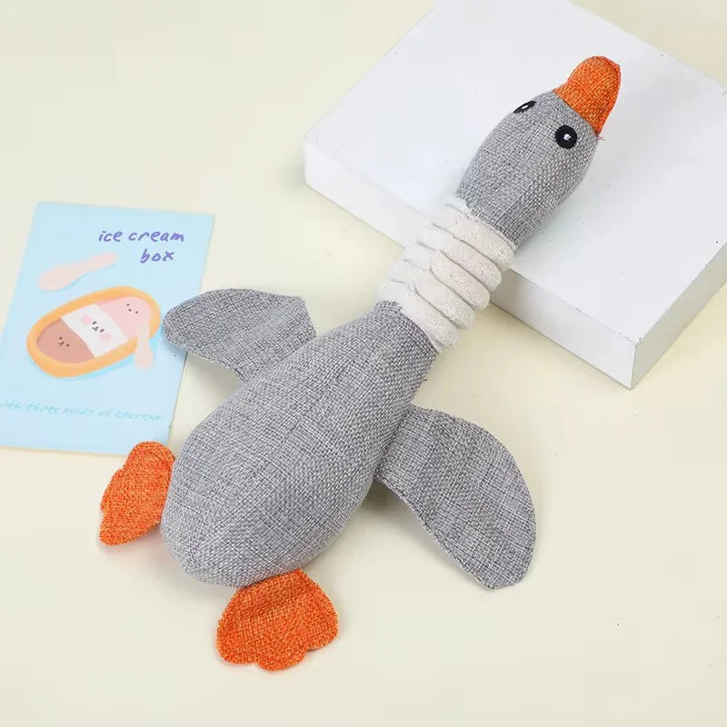 Plush Duck Toy with Squeaker for Chewing and Teething