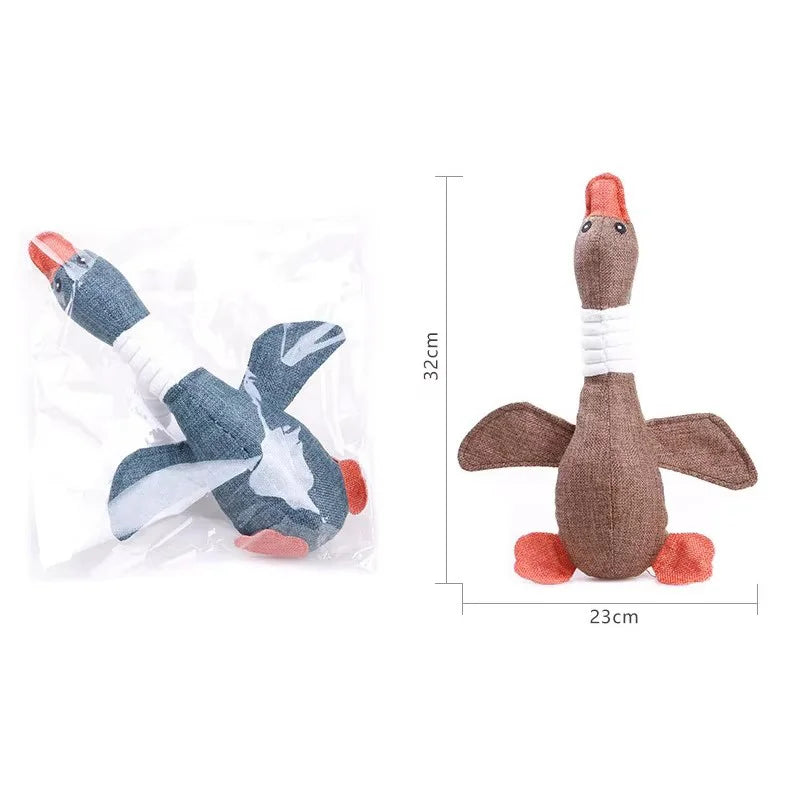 Plush Duck Toy with Squeaker for Chewing and Teething