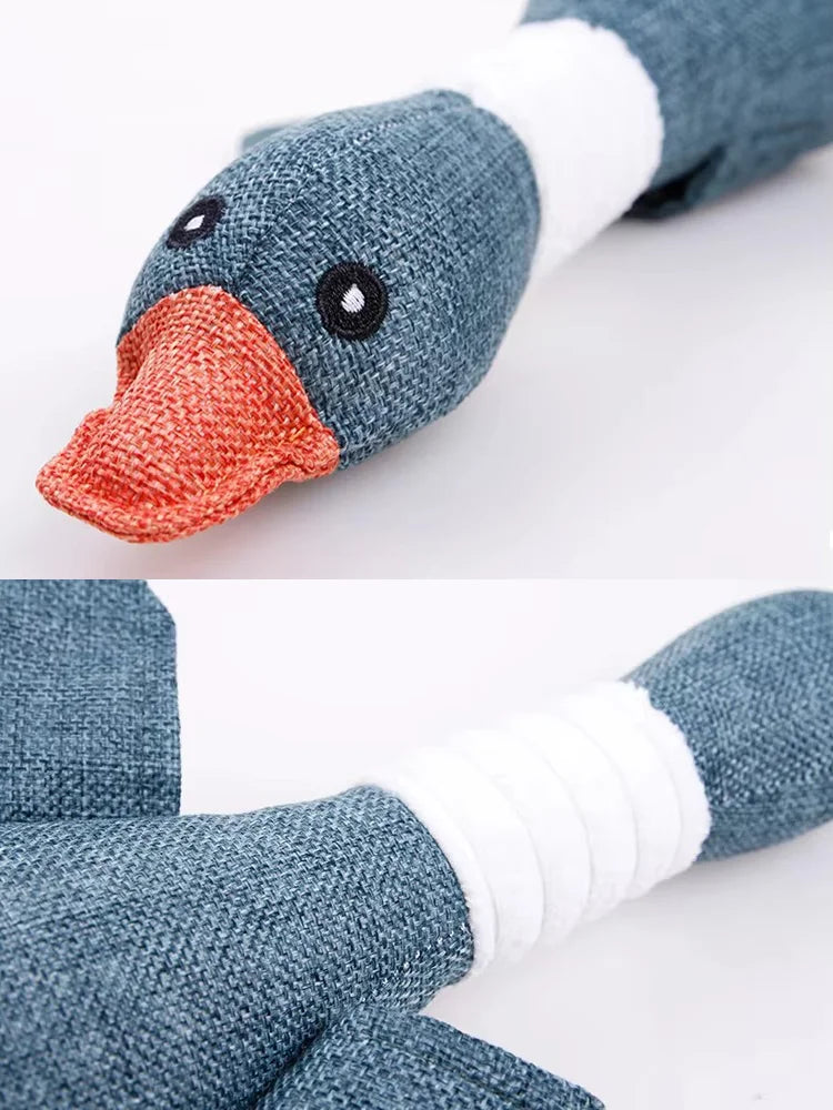 Plush Duck Toy with Squeaker for Chewing and Teething