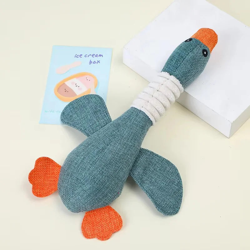 Plush Duck Toy with Squeaker for Chewing and Teething