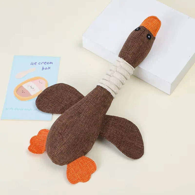 Plush Duck Toy with Squeaker for Chewing and Teething